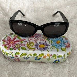 Brighton Rio Sunglasses w/case. Black with silver embellishments.